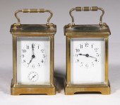 FRENCH CARRIAGE CLOCKS Lot of (2) Brass
