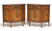 PAIR OF VICTORIAN STYLE DEMILUNE SIDE