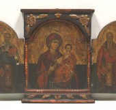 RUSSIAN TRAVELING TRIPTYCH ICON  2b1113