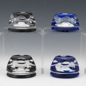 FOUR CRYSTAL SULPHIDE BOXED PAPERWEIGHTS  2b12c9