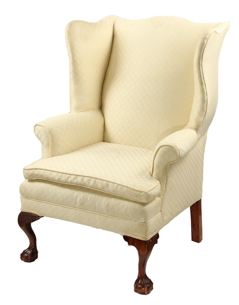 CHIPPENDALE STYLE WING CHAIR 19th 2b3e76