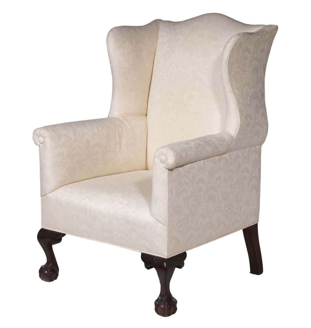 CHIPPENDALE WING CHAIR Custom Upholstered 2b3ea9