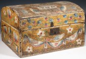 EARLY PAINT DECORATED DOME TOP BOX Early