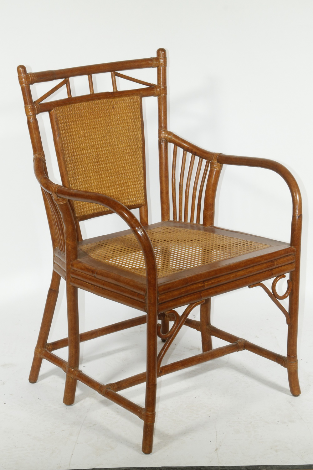 ARMCHAIR WITH CANED SEAT Faux bamboo 2b505a