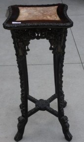 CARVED ROSEWOOD TABLE, 19TH C., WITH