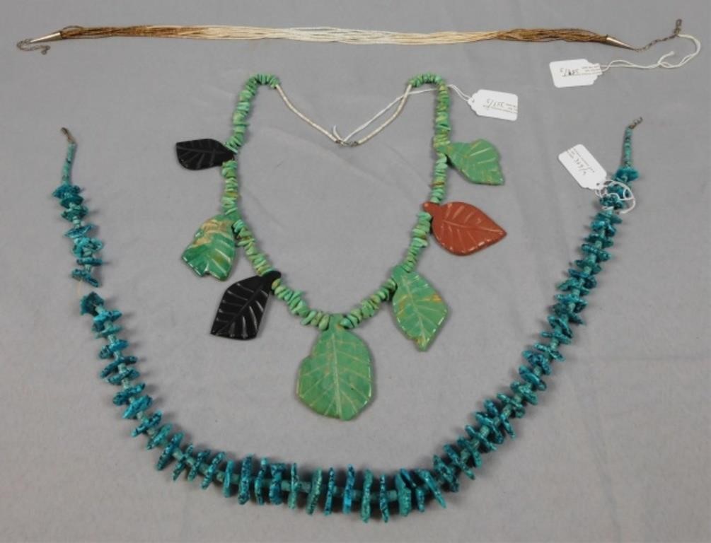  3 NATIVE AMERICAN NECKLACES  2b32d4