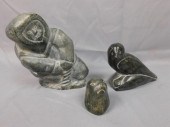(3) CARVED SOAPSTONE FIGURES, CA. 20TH