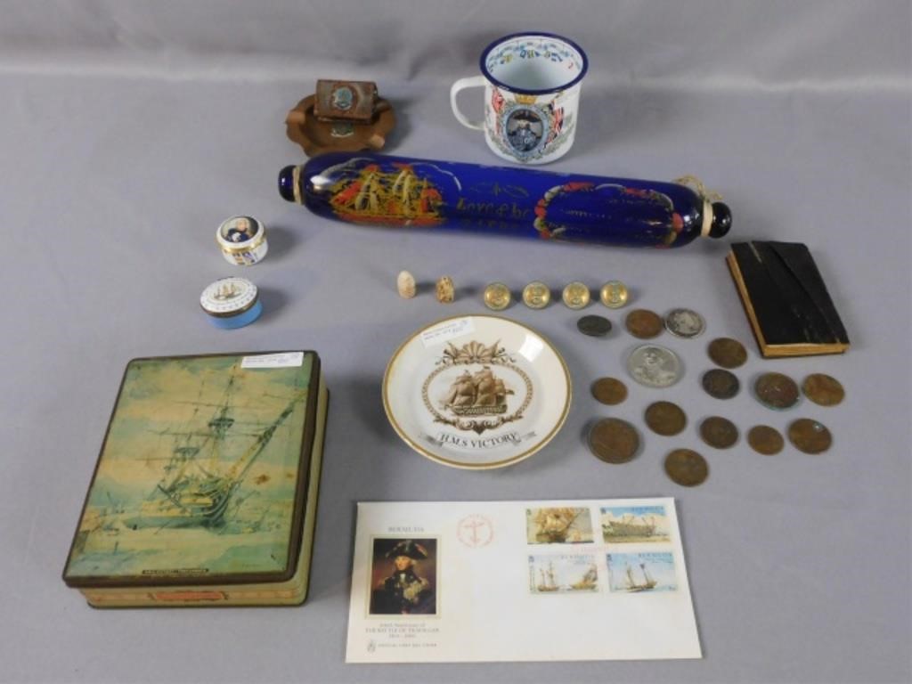 ROYAL NAVY AND LORD NELSON RELICS. LOT OFapproximately