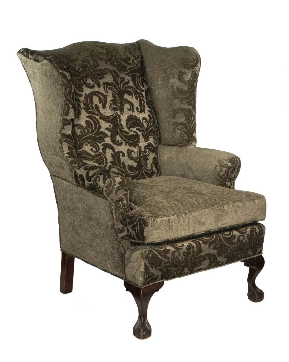 CUSTOM WING CHAIR Chippendale Style 2b3a36