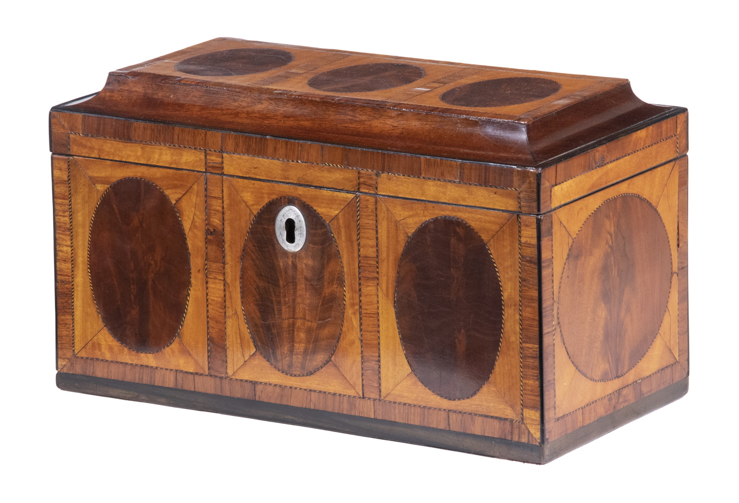 TEA CADDY WITH INLAID OVAL PANELS 2b3c01