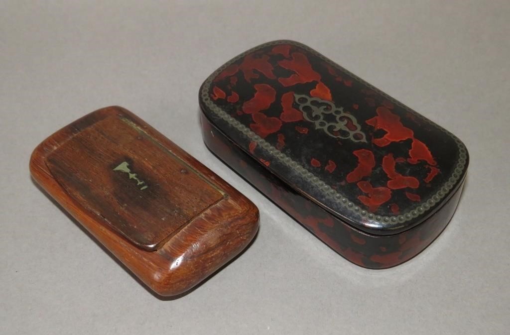 2 HINGED LID SNUFF BOXESca 19th 2b742d