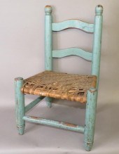 PA CHILDS WALNUT LADDERBACK CHAIR WITH