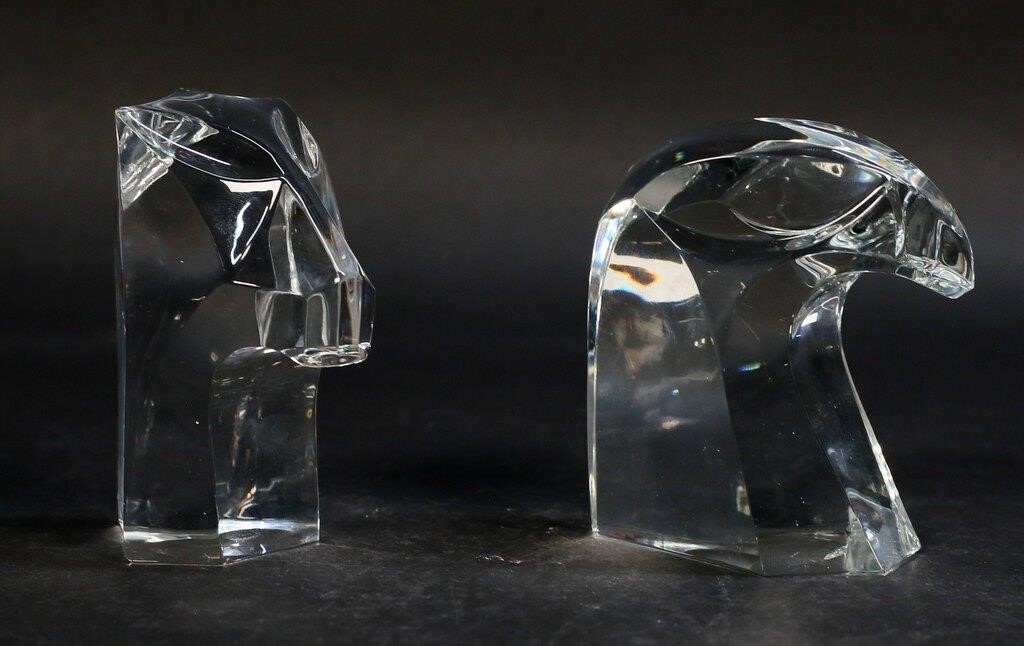 TWO ST LOUIS CRYSTAL ANIMAL FORM 2b7763
