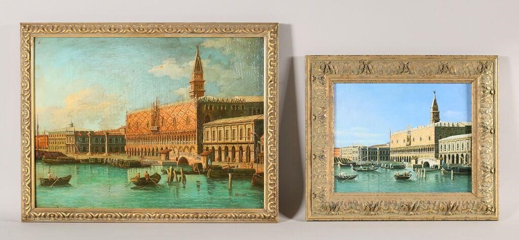 TWO OIL ON PANELS OF VENETIAN CANAL 2b77d5