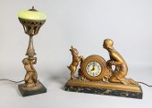 FIGURAL CLOCK AND CANDLE   2b7863