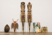 6 BALINESE WOOD MASKS AND SCULPTURES6