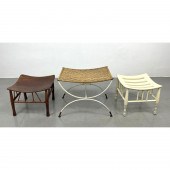 Collection of 3 Stools. Two Thebes Wood