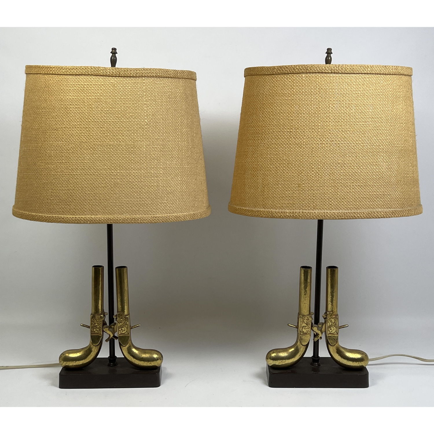 Pair Table Lamps Metal Derringer 2b9b74