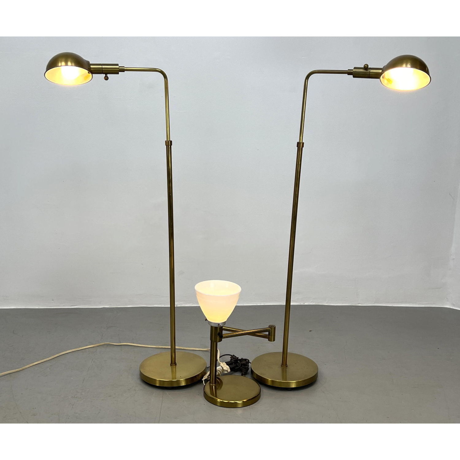 3 Modernist Brass Lamps Some marked 2b9d40