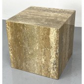 Travertine Marble Cube Side Table  2ba050