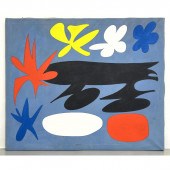 Unsigned Joan Miro Style Painting  2b801a