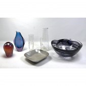 6pc Art Glass and Metal Modern Design