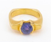 18K YELLOW GOLD COLOR CHANGE SAPPHIRE