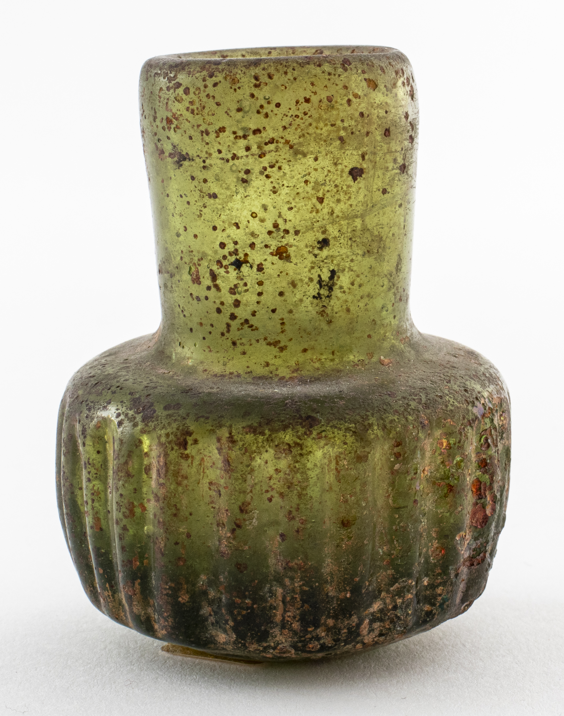 ANCIENT ROMAN RIBBED GREEN GLASS 2bb5cb