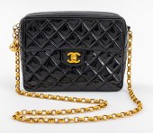 CHANEL QUILTED BLACK PATENT LEATHER 2bb8b0