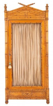 AESTHETIC MOVEMENT FAUX BAMBOO CABINET