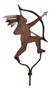 PAINTED IRON NATIVE AMERICAN FIGURAL 2bc100