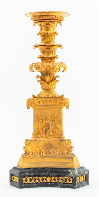 FRENCH EMPIRE ORMOLU MARBLE CANDLESTICK 2bc1d7