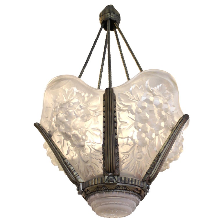 FRENCH ART DECO CHANDELIER French 2bc216