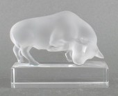 LALIQUE FRENCH GLASS BULL   2bc328