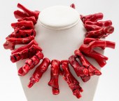 STERLING SILVER RED CORAL NECKLACE 2bc7b0