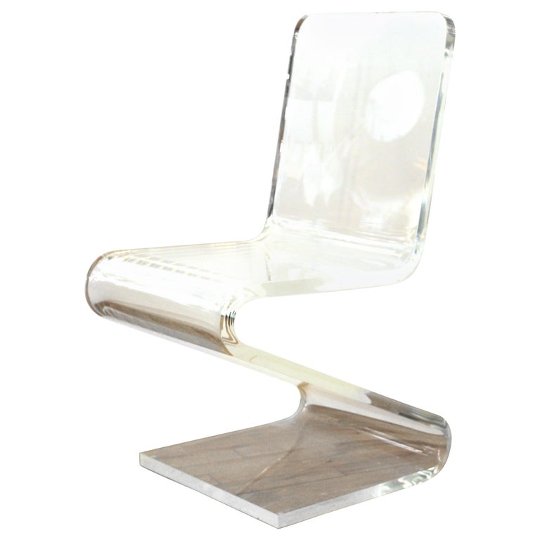 MODERN LUCITE Z CANTILEVER CHAIR 2bc81a