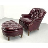 ETHAN ALLEN Chesterfield Style Leather