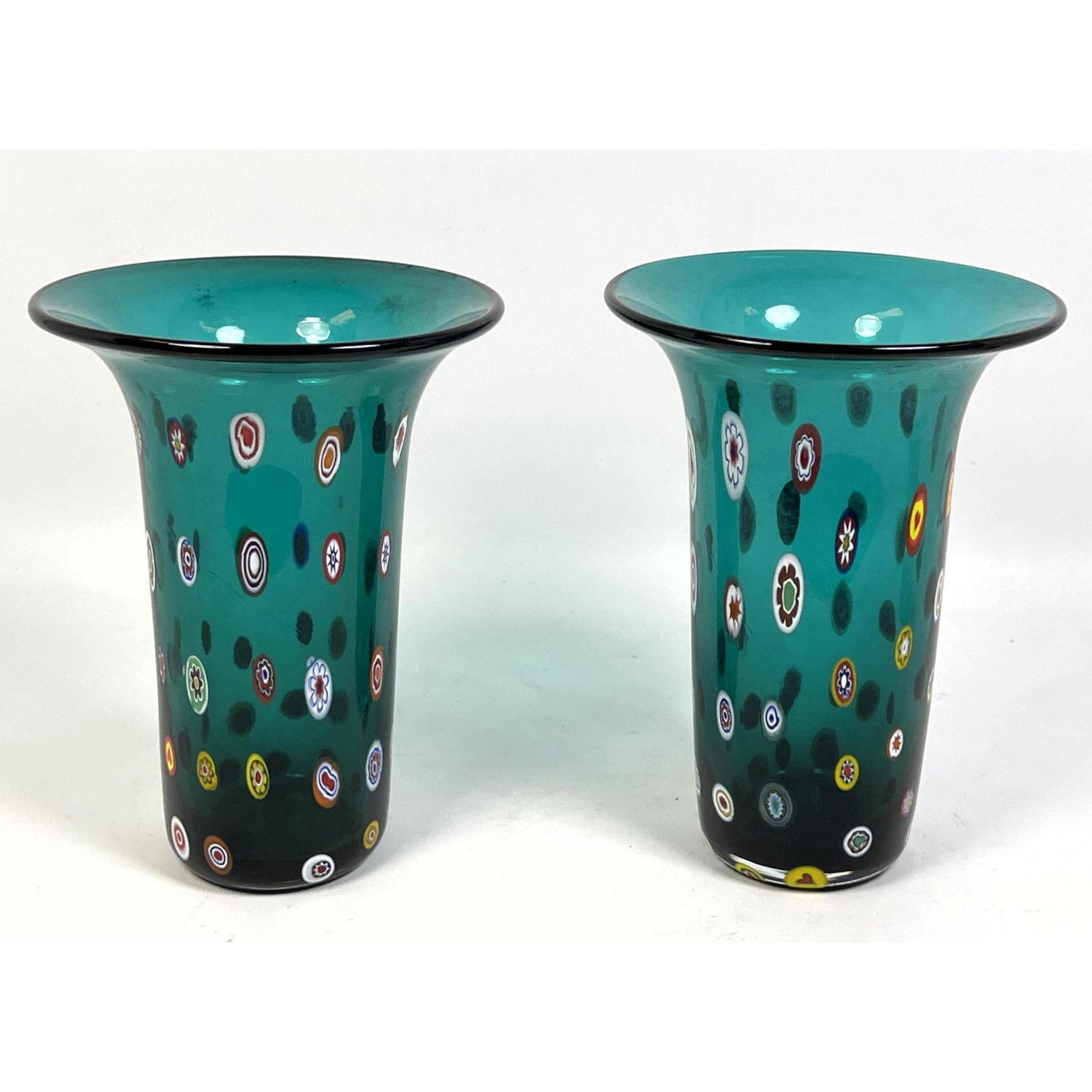 Pair Murano Art Glass Vase with 2ba611