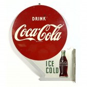 1955 Double Sided Flange Coca Cola Sign.