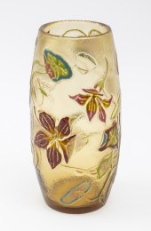 GALLE GLASS VASE WITH GOLD FOIL Galle