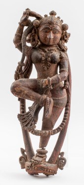 SOUTHEAST ASIAN PAINTED WOOD STATUE