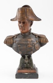 SIGNED FRENCH SPELTER BUST OF NAPOLEON 2bda45