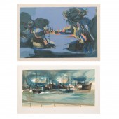 TWO M. MOULY SEASCAPE LITHOGRAPHS Two