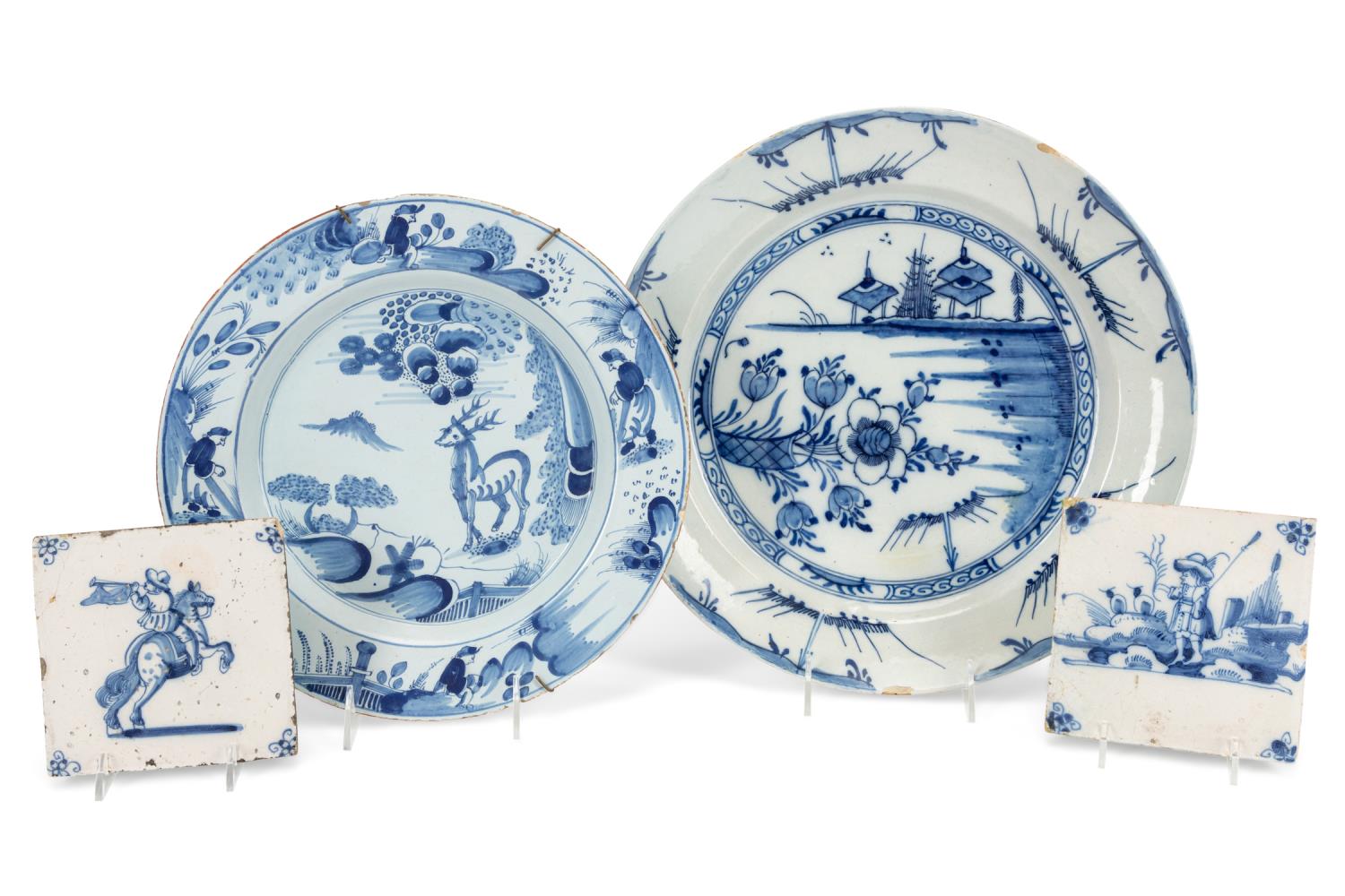 FOUR PIECES OF BLUE WHITE DELFTWARE  2bfd1e