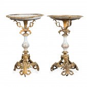 PAIR SEVRES STYLE GILT BRONZE GUERIDON 2bfd46