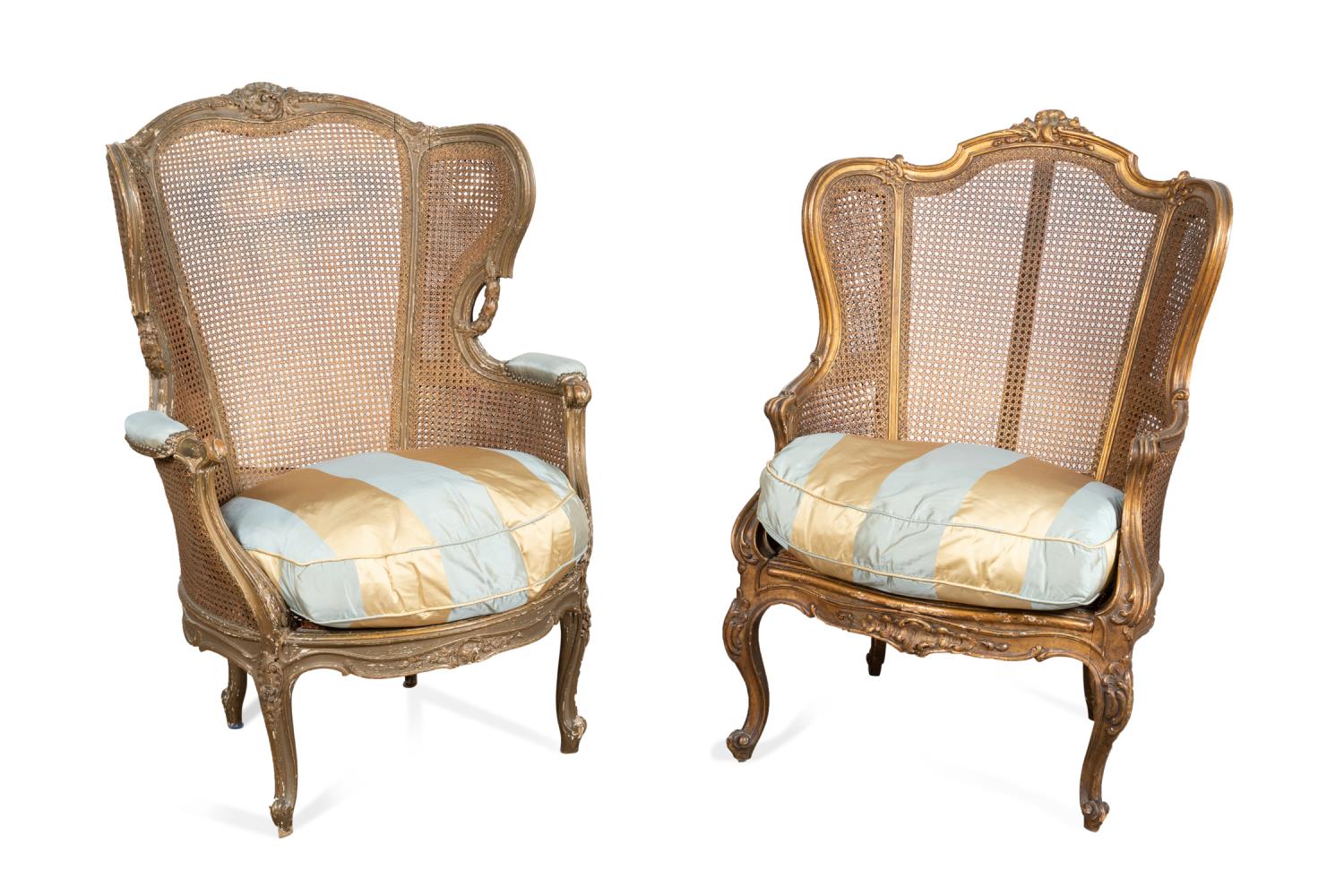 TWO LOUIS XV STYLE GILT PAINTED 2bfd75