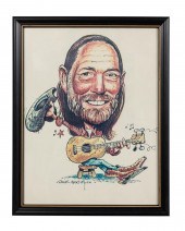 DAVE ARKLE CARICATURE OF WILLIE NELSON