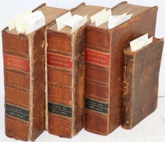 4 LEATHER BOUND BOOKS IN AS IS  2c2b89