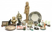 GROUP OF MOSTLY ASIAN DECORATIVE ITEMS.