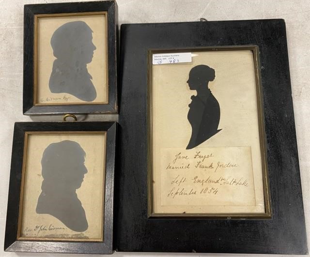 3 EARLY 19TH CENTURY FRAMED SILHOUETTES DEPICTING 2c1b9b